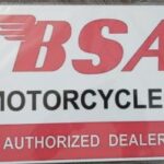 BSA British Motorcycle Plaque Vintage Metal / Tin Sign - Red, White